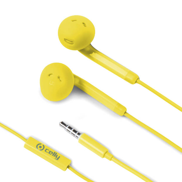 Celly oordopjes Fun 3,5 mm audiojack 120 cm geel