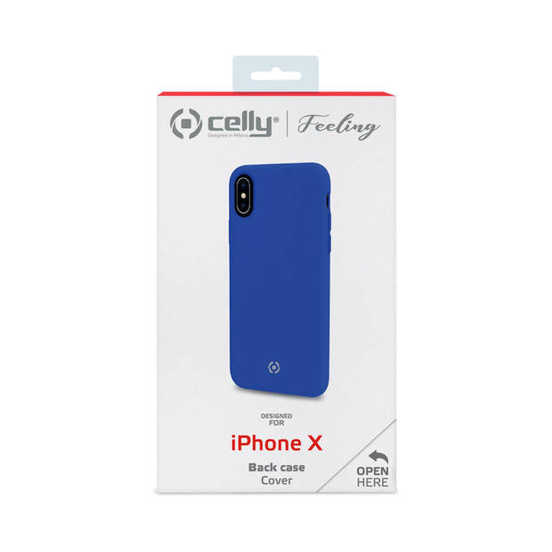 Celly - Backcase voor iPhone X/XS, Blauw - Siliconen - Celly Feeling