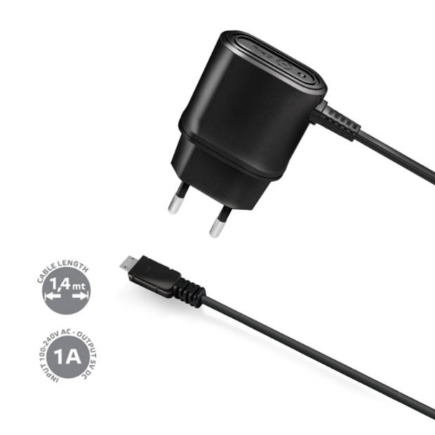Celly Micro-USB Travel Charger 1A - Zwart