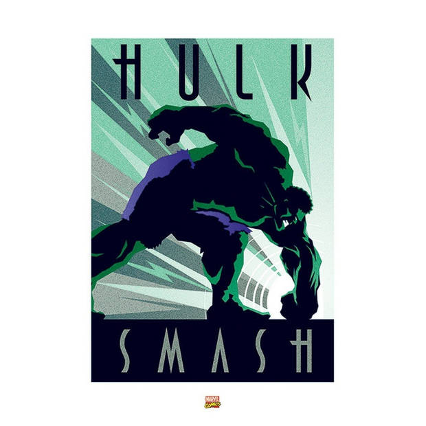 Kunstdruk Marvel Deco Hulk 60x80cm