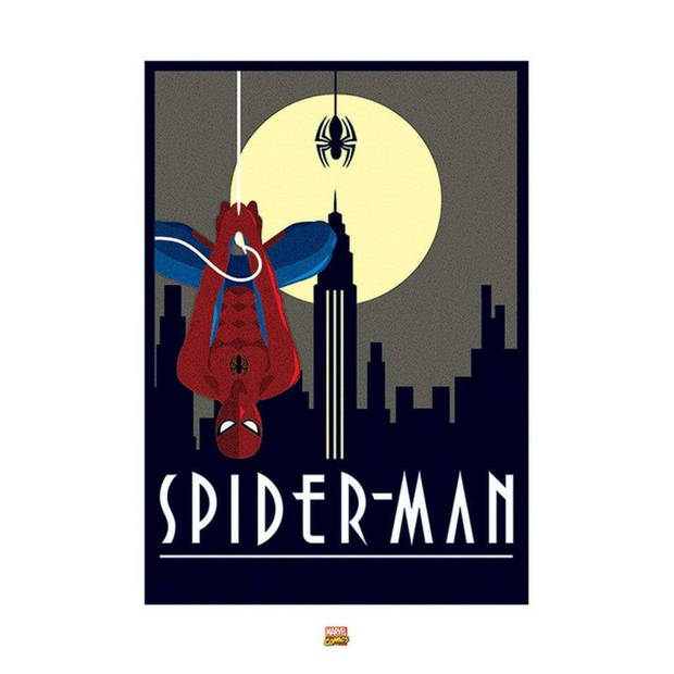 Kunstdruk Marvel Deco Spider-Man Hanging 60x80cm