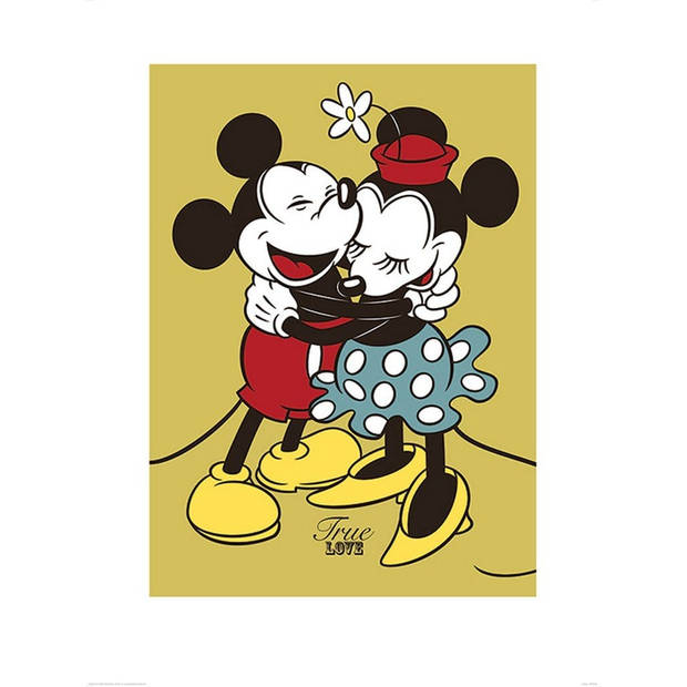 Kunstdruk Mickey and Minnie Mouse True Love 60x80cm