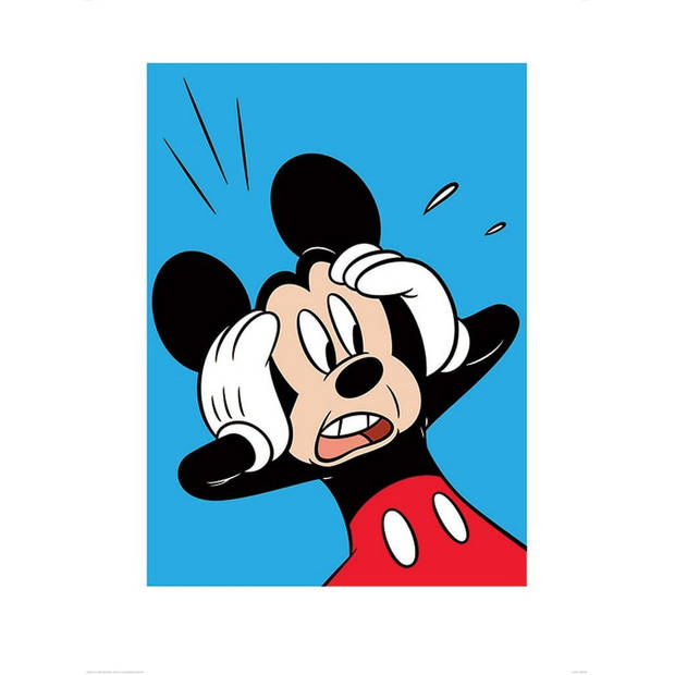 Kunstdruk Mickey Mouse Shocked 60x80cm