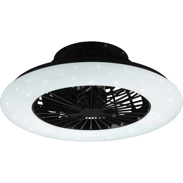 LED Plafondlamp met Ventilator - Plafondventilator - Trion Romina - 30W - Aanpasbare Kleur - Afstandsbediening - Dimbaar