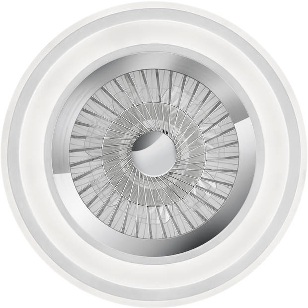 LED Plafondlamp met Ventilator - Plafondventilator - Trion Figon - 36W - Afstandsbediening - Aanpasbare Kleur - Rond -