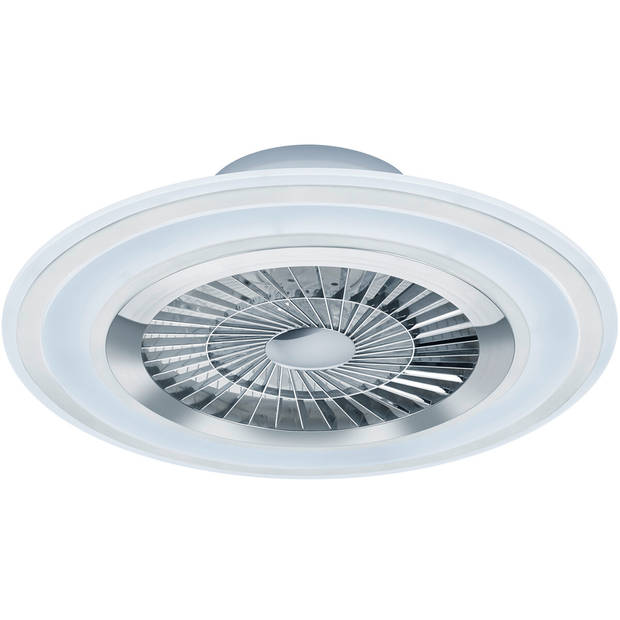 LED Plafondlamp met Ventilator - Plafondventilator - Trion Figon - 36W - Afstandsbediening - Aanpasbare Kleur - Rond -