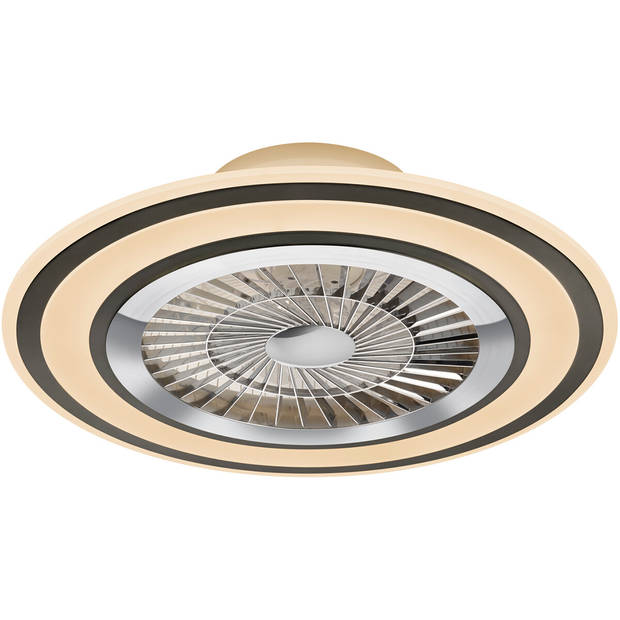LED Plafondlamp met Ventilator - Plafondventilator - Trion Figon - 36W - Afstandsbediening - Aanpasbare Kleur - Dimbaar