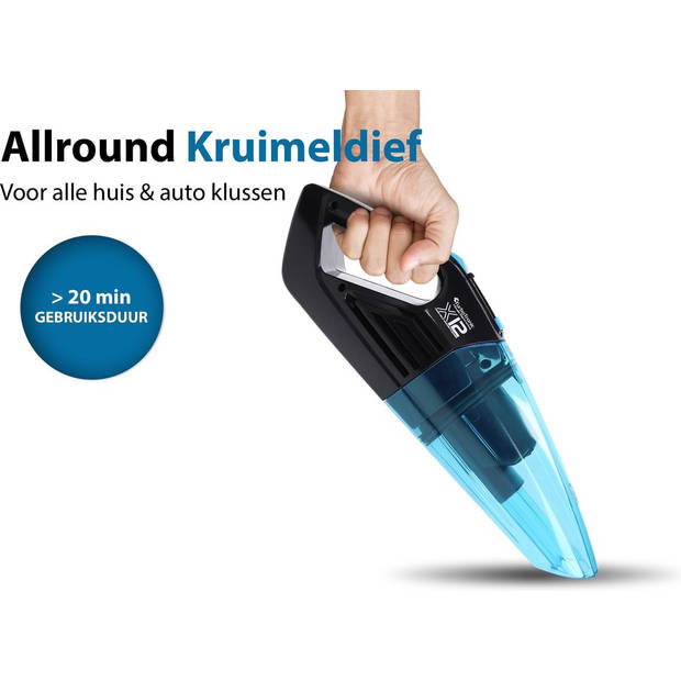 TurboTronic X12 Kruimeldief - Handstofzuiger - Zwart/Blauw