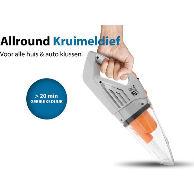 TurboTronic X12 Kruimeldief – Handstofzuiger – Grijs/Oranje