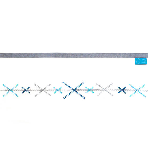 Nijntje hoeslaken Crozz junior 100 x 150 cm katoen wit/blauw