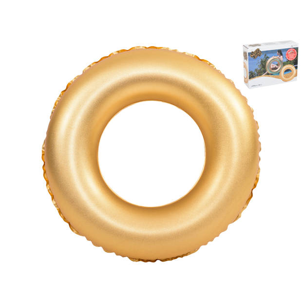Gebor - Grote Opblaas Band – Opblaasbare Zwemring – Goud – Opblaasbaar – Zwemmen – Inflatable – PVC – 90cm