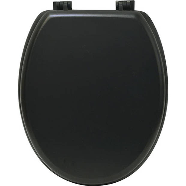 Gebor - Toiletbril – Toiletzitting – Wc-bril – Zwart – Stijlvol – Scharnieren – MDF – Universeel | Blokker