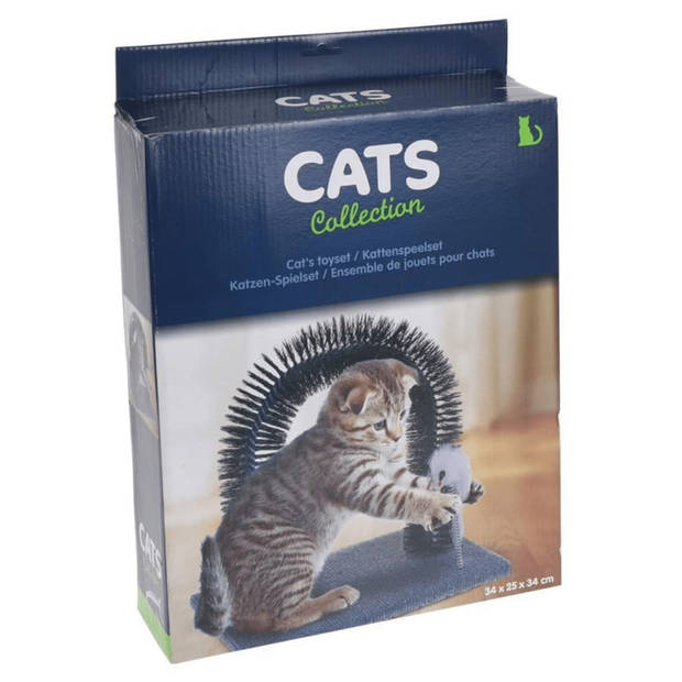 Katten vachtverzorgingsboog met speeltje - Katenkrabpalen