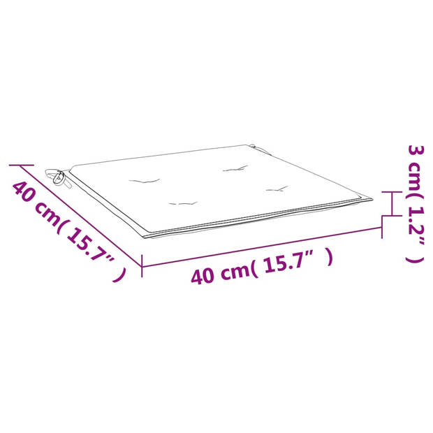 vidaXL Tuinstoelkussens 2 st 40x40x3 cm oxford stof koningsblauw