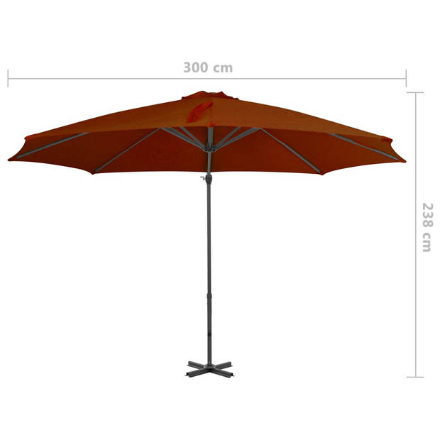 vidaXL Zweefparasol met aluminium paal 300 cm terracottakleurig