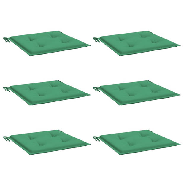 vidaXL Tuinstoelkussens 6 st 40x40x3 cm oxford stof groen