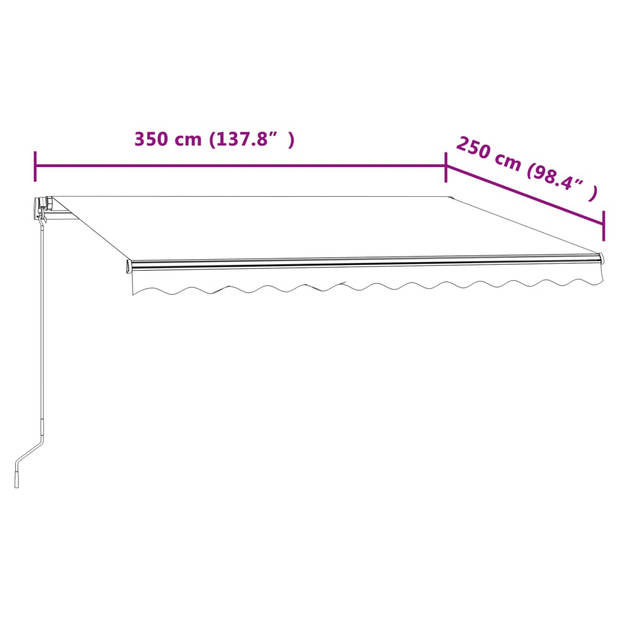 vidaXL Luifel automatisch uittrekbaar 350x250 cm crèmekleurig