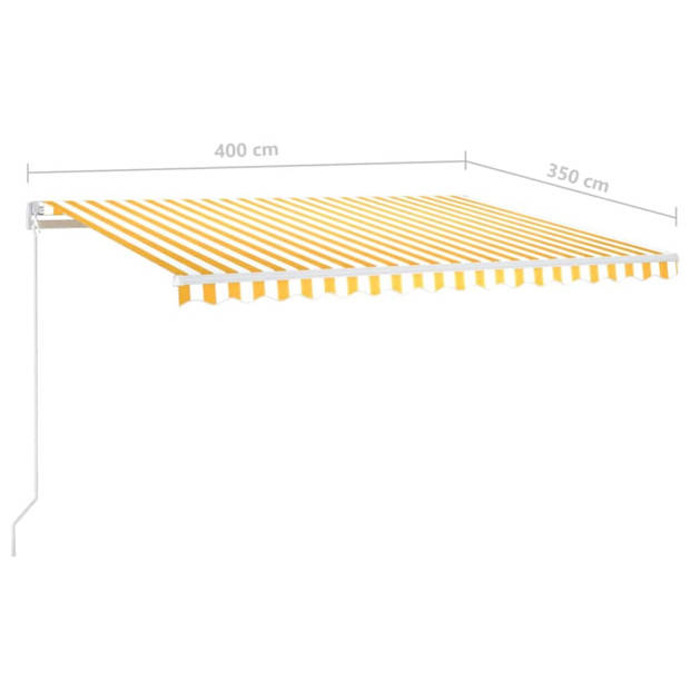 vidaXL Luifel handmatig uittrekbaar 400x350 cm geel en wit