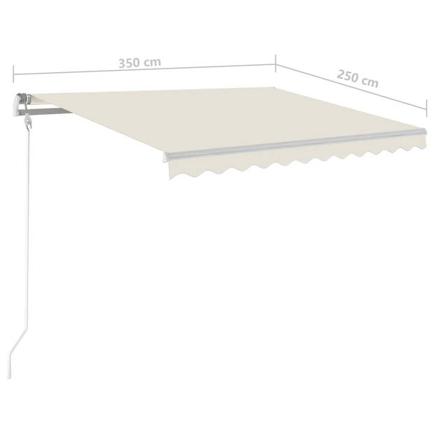 vidaXL Luifel automatisch met LED en windsensor 350x250 cm crèmekleur