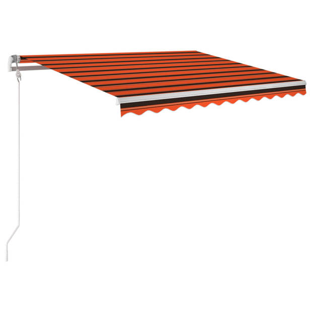 vidaXL Luifel automatisch met LED windsensor 350x250 cm oranje bruin