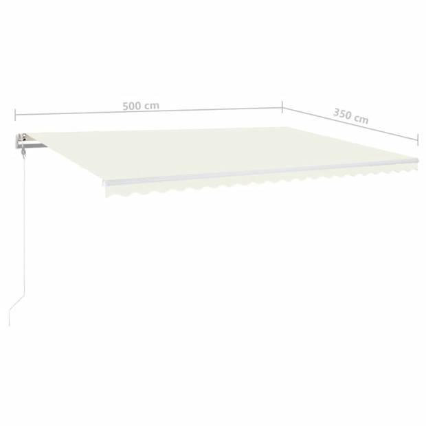 vidaXL Luifel automatisch met LED en windsensor 500x350 cm crèmekleur