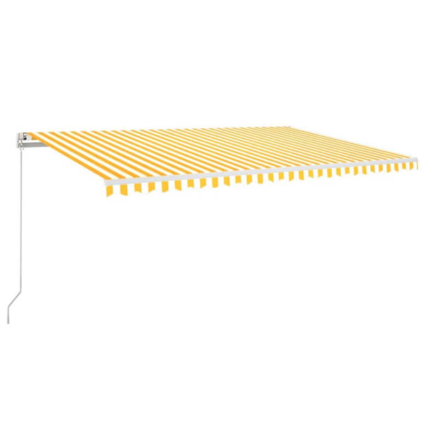 vidaXL Luifel automatisch met LED en windsensor 500x350 cm geel wit