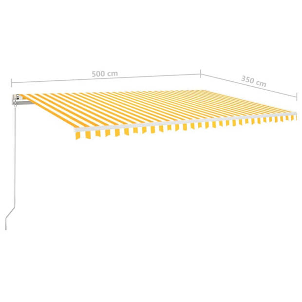 vidaXL Luifel automatisch met LED en windsensor 500x350 cm geel wit