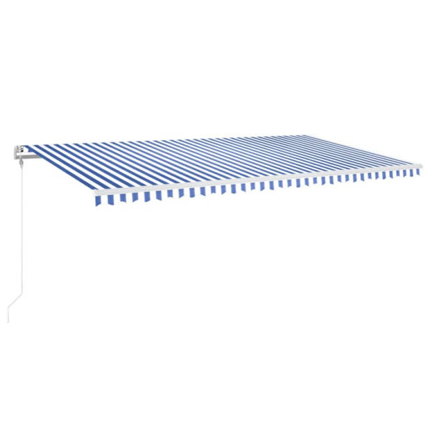 vidaXL Luifel automatisch met LED en windsensor 600x350 cm blauw wit