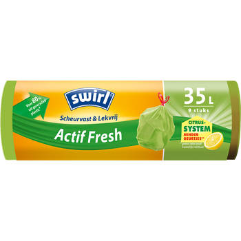 Swirl Actif Fresh afvalzak met trekband 35 liter 9 stuks