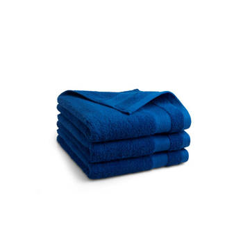 Blokker Seashell Hotel Collectie Handdoek - Blauw - 3 stuks - 50x100cm aanbieding
