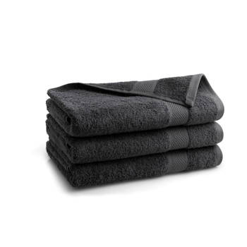 Blokker Seashell Hotel Collectie Handdoek - Antraciet - 3 stuks - 70x140cm aanbieding