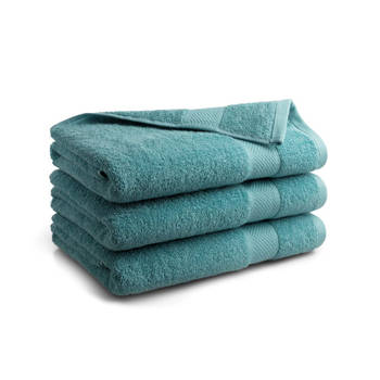 Blokker Seashell Hotel Collectie Handdoek - Jeans blauw - 3 stuks - 70x140cm aanbieding