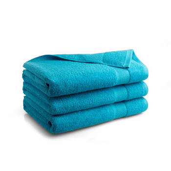 Blokker Seashell Hotel Collectie Handdoek - Turquoise - 3 stuks - 70x140cm aanbieding