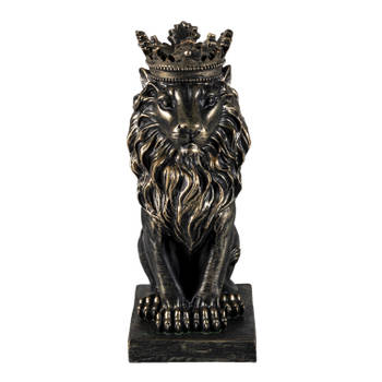 Clayre & Eef Zwarte Decoratie leeuw 15*10*25 cm 6PR3389