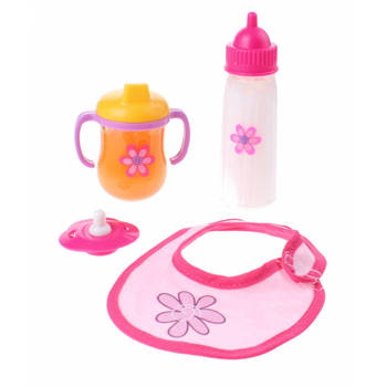 Johntoy poppenspeelset Baby Rose 4-delig roze