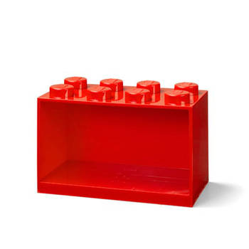 LEGO - Wandschap 8 Brick, Rood - Polypropyleen - LEGO