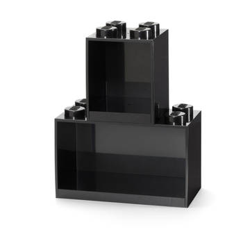 LEGO steen schappenset 31,8 x 21,1 cm zwart 2-delig