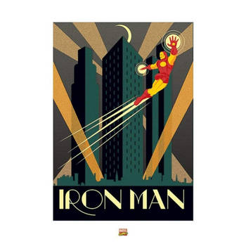 Kunstdruk Marvel Deco Iron Man 60x80cm