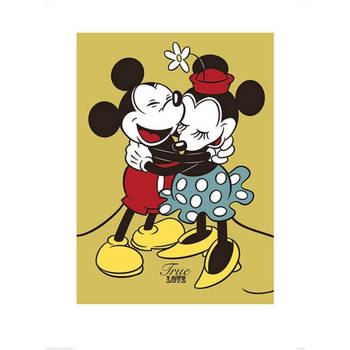 Kunstdruk Mickey and Minnie Mouse True Love 60x80cm