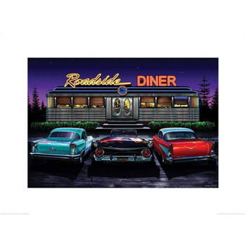 Kunstdruk Roadside Diner Helen Flint 80x60cm