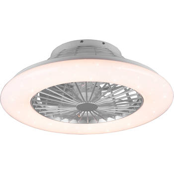 LED Plafondlamp met Ventilator - Plafondventilator - Trion Romina - 39W - Aanpasbare Kleur - Afstandsbediening - RGBW -
