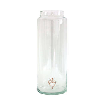 TAK Design - Drinken Waterglas XL Handgemaakt 10/30 Copper Diamond - Glas - Koper
