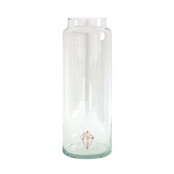 TAK Design - Drinken Waterglas XL Handgemaakt 10/30 Copper Diamond - Glas - Koper
