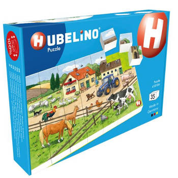 Hubelino puzzel boerderij junior 26,5 x 18,2 cm 35 stukjes