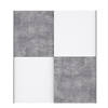 ULOS-kledingkast met 2 schuifdeuren - Decor in lichtgrijs en wit beton - L 170,3 cm