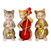 Clayre & Eef Witte Decoratie katten 14*6*10 cm (set 3) 6PR4683