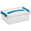 Sunware - Q-line opbergbox 4L transparant blauw - 30 x 20 x 10,4 cm