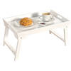 FSC® MDF Elegante inklapbare bedtafel met dienblad Houten Bed tafel