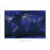 Kunstdruk Earth by Night 80x60cm