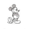 Kunstdruk Mickey Mouse Sketched Single 60x80cm